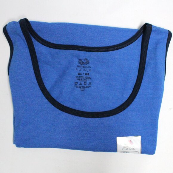 NWT Fruit Of The Loom Platinum Men’s 2XL 50-52 Shades of Blue Tank Top Shirt - Picture 3 of 7